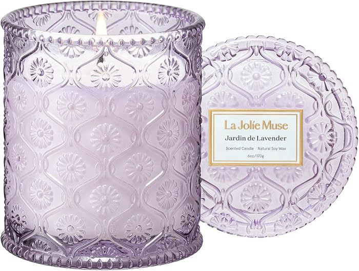 LA JOLIE MUSE Jardin de Lavender Scented Candle - Coconut, Lavender & Sandalwood | 6 oz Natural S... | Amazon (US)