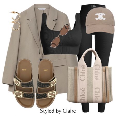 A vibe🖤
Tags: oversized brown tan beige blazer, black crop top and leggings set, fendi sandals, Chloe tote bag woody, le specs sunglasses, gold earrings. Fashion spring primavera inspo outfit ideas casual city break airport outfit everyday look style brunch sandalias Stradivarius 

#LTKshoecrush #LTKitbag #LTKstyletip