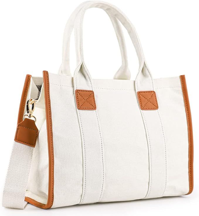Meejune Women Canvas Tote Handbags Casual Shoulder Work Bag Crossbody | Amazon (US)