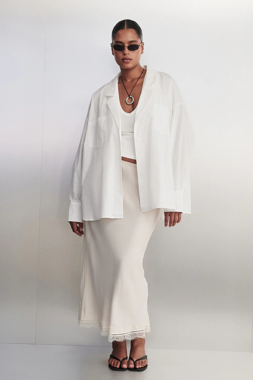 IRENE WHITE NOTCH COLLAR SHIRT | DISSH