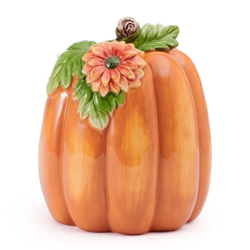 Fitz and Floyd Autumn Harvest 7In Flower Pumpkin Figurine | Bed Bath & Beyond