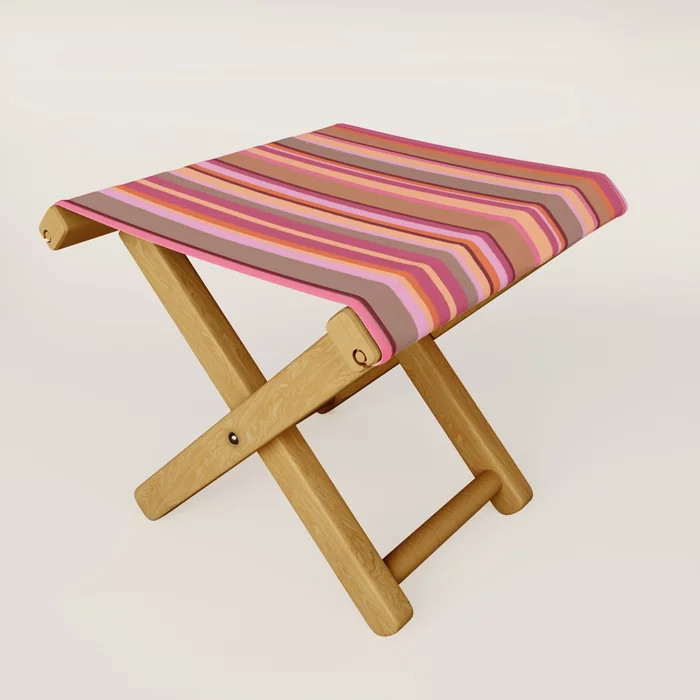 Sunday Morning Stripes Folding Stool by KunstbyStephie | Society6 | Society6