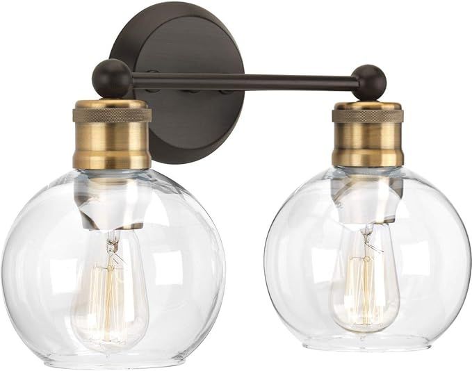 Hansford Collection Antique Bronze Two-Light Vintage Wall Light | Amazon (US)