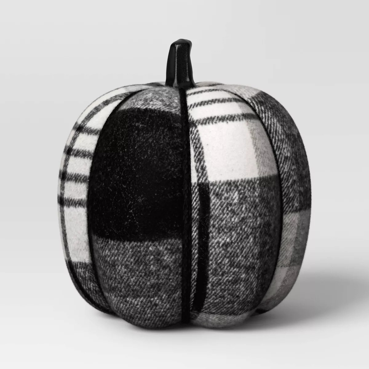 8.75" Brushed Plaid Knit Pumpkin Black Halloween Decorative Figurine - Hyde & EEK! Boutique™: M... | Target