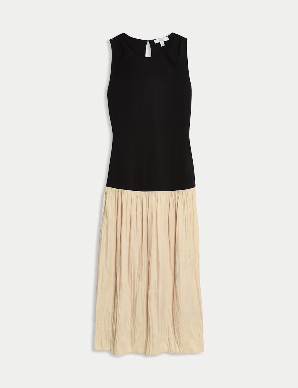 Round Neck Pleated Midaxi Waisted Dress | Marks & Spencer (UK)