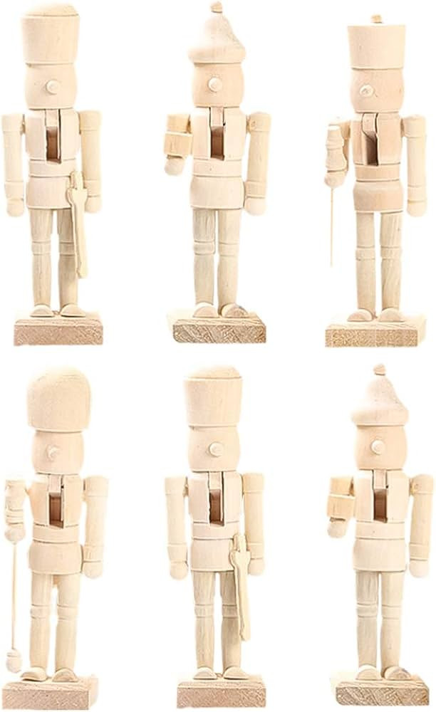 Garneck 6Pcs Nutcracker Soldier Ornament Wood Nutcracker Christmas Decor Nutcracker Puppet Walnut... | Amazon (US)