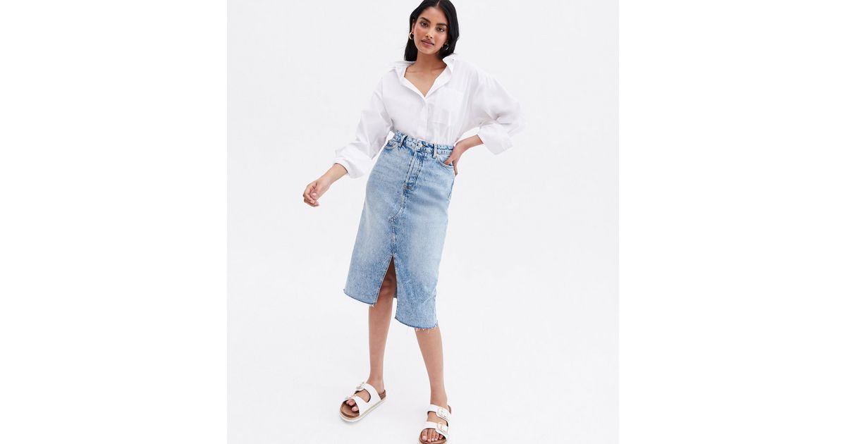 Blue Denim Midi Skirt
						
						Add to Saved Items
						Remove from Saved Items | New Look (UK)