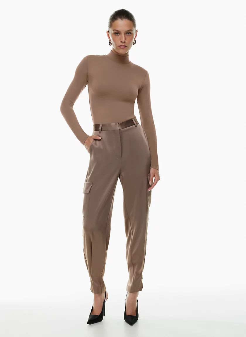 REFINED SATIN CARGO PANT | Aritzia