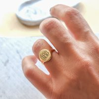 Signet Ring-Personalized Ring-Initial Jewelry-Gold Ring-Monogram Jewelry-Bridesmaid-Ring | Etsy (US)
