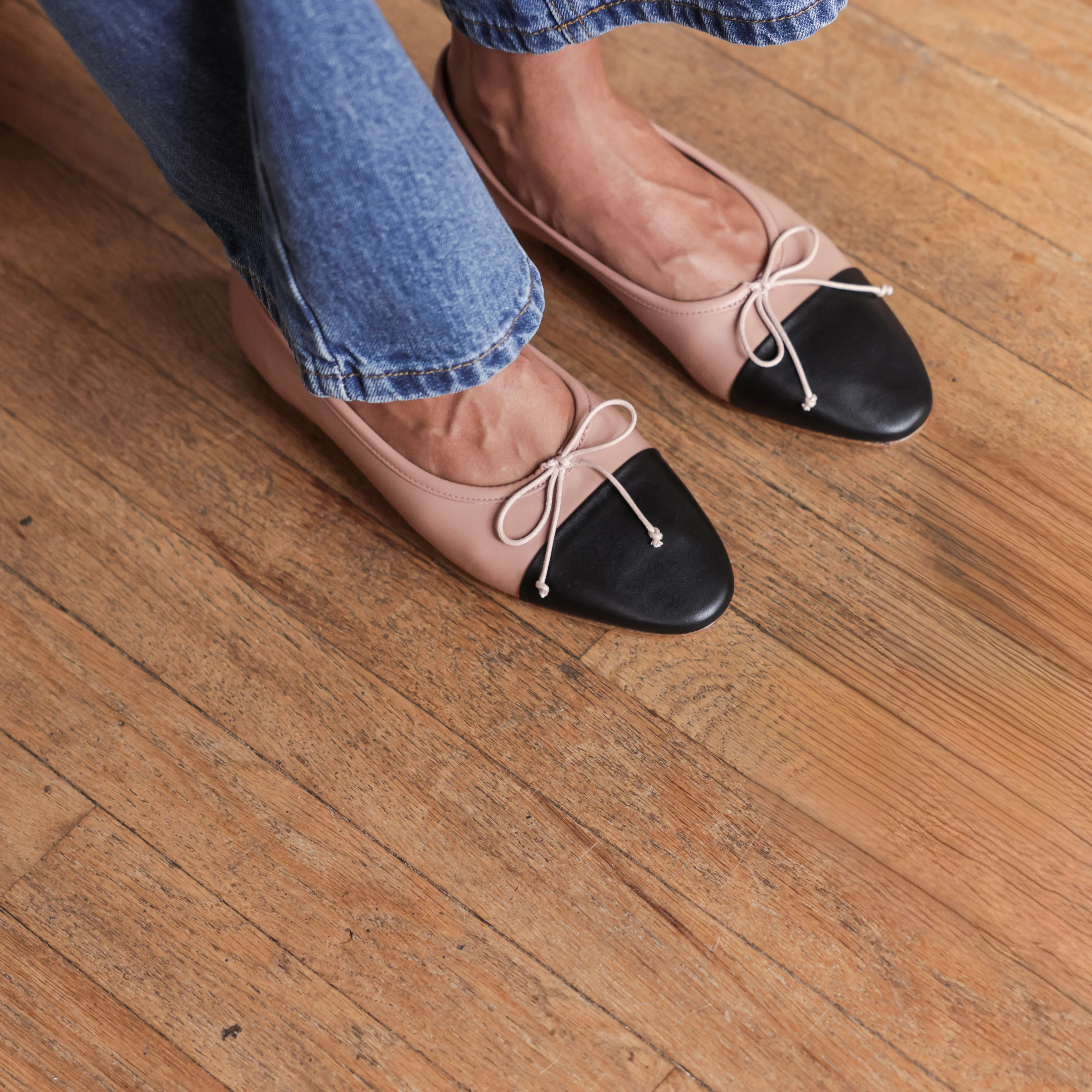 Como Ballet Flat in Denim/Black | A. Soliani | A.Soliani