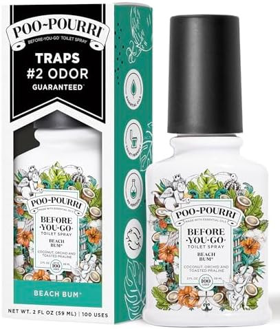 Poo-Pourri Before-You-Go Toilet Spray, Beach Bum, 2 Fl Oz, Up to 100 Uses, Bathroom Odor Deodoriz... | Amazon (US)