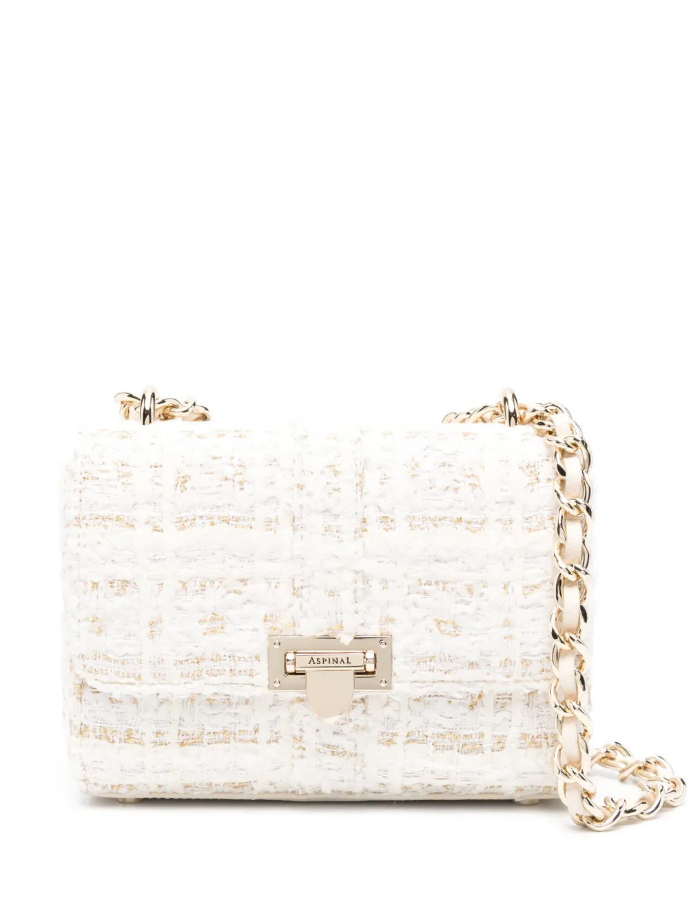 Aspinal Of London Lottie Tweed Shoulder Bag | Neutrals | FARFETCH | Farfetch Global