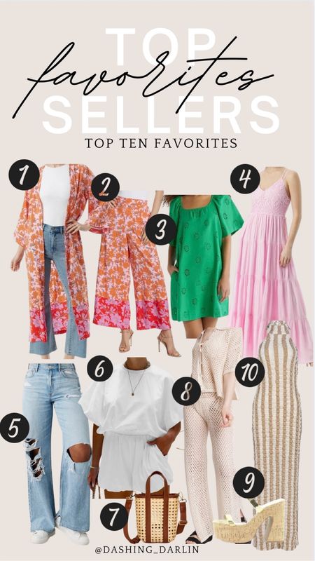 Top sellers for the last two weeks!!! 
These have been y’all’s favorites for spring and summer!!!!! 
Wearing size small in everything and size 6 short in jeans. 

#springoutfit #summeroutfit #traveloutfit
 

#LTKstyletip #LTKover40 #LTKfindsunder50