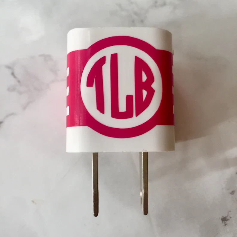 Personalized Charger Vinyl Decal | Etsy (US)