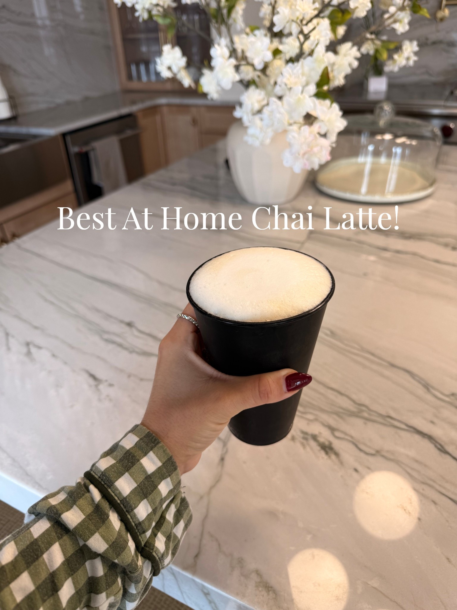 The BEST at home chai latte recipe! 

1 CUP HOT WATER
2 SCOOPS SPICED CHAI MIX
1 CUP WARM FROTHED MILK
COMBINE FROTHED MILK WITH WATER/CHAI MIXTURE

#recipe #chai 


#LTKfoodie #LTKmomlife #LTKdayinmylife