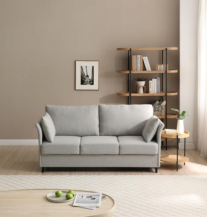 65" Loveseat Sofa, Mid Century Modern Decor Couches for Small Spaces, Upholstered Love Seat Small... | Amazon (US)