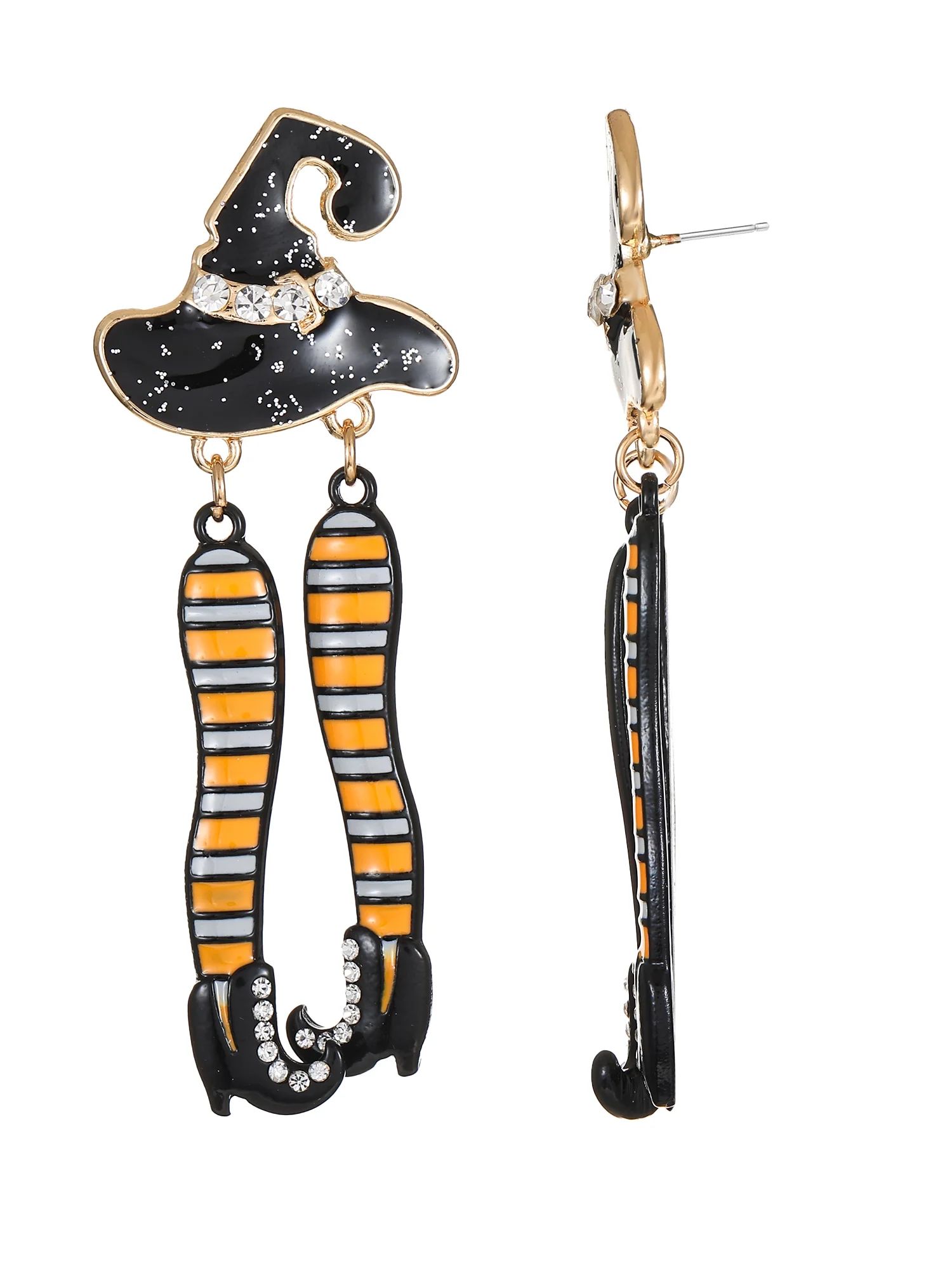 Way to Celebrate Halloween Witch Hat and Stockings Earring, 1 Pair, Female | Walmart (US)