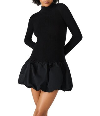 Steve Madden Penna Mock Neck Long Sleeve Bubble Skirt Dress | Dillard's | Dillard's