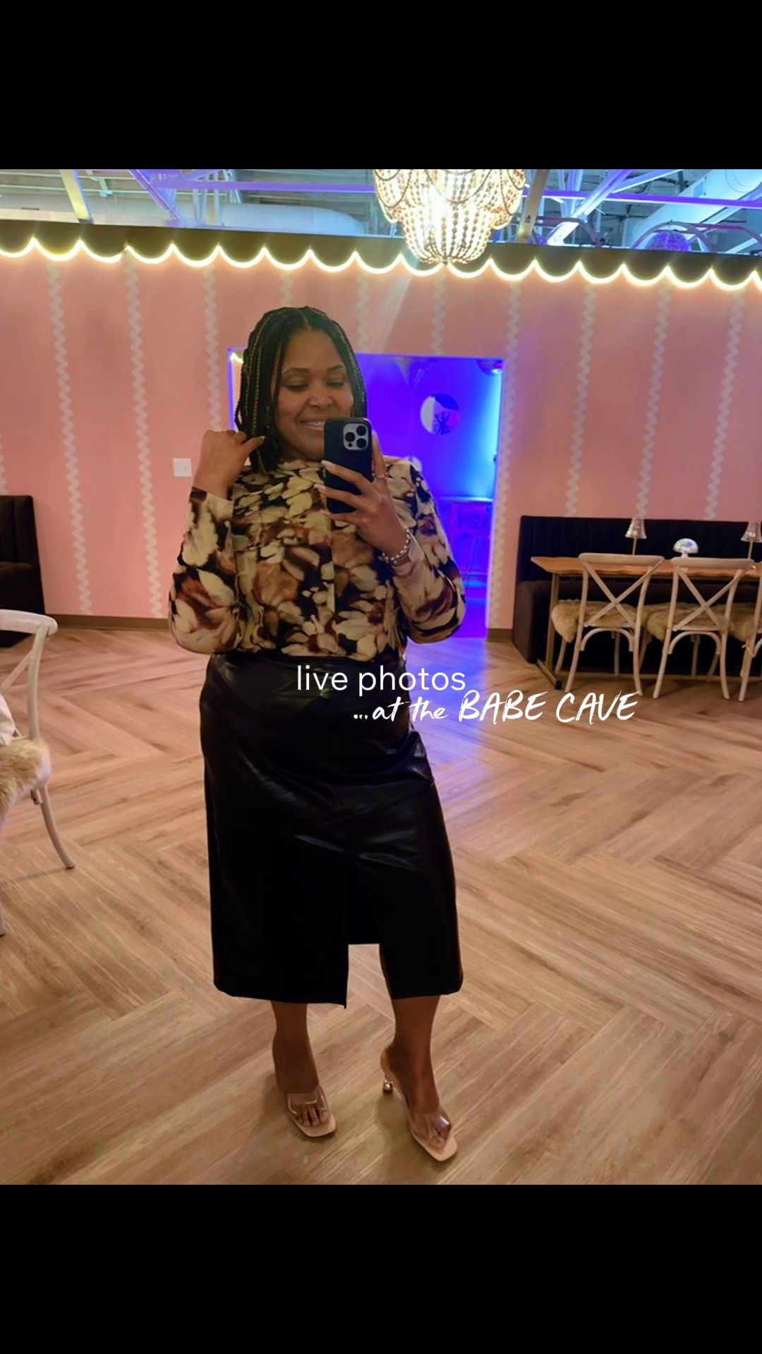 Sheer Top x Faux Leather Skirt Outfit Inspo 🤎

#LTKOver40 #LTKMidsize #LTKPlusSize