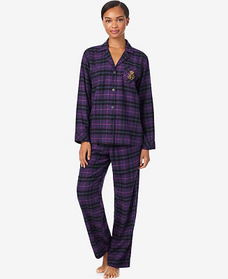 Women's Long Sleeves Notch Collar Pajama Set | Macy's