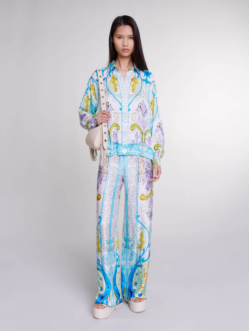 Satin-effect patterned shirt | Maje US | Maje US