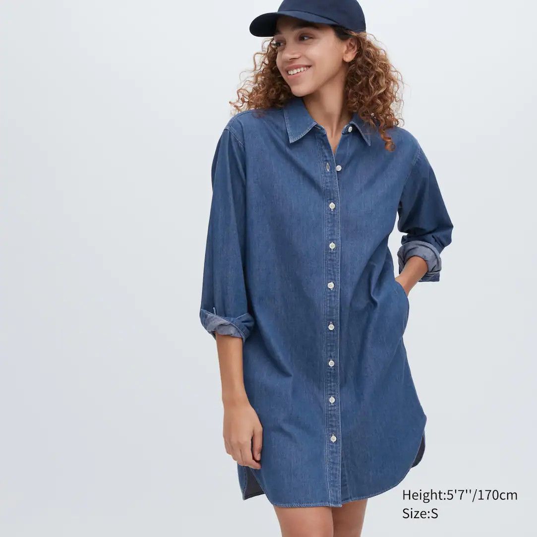 Denim Langarm Hemdkleid | UNIQLO (DE)