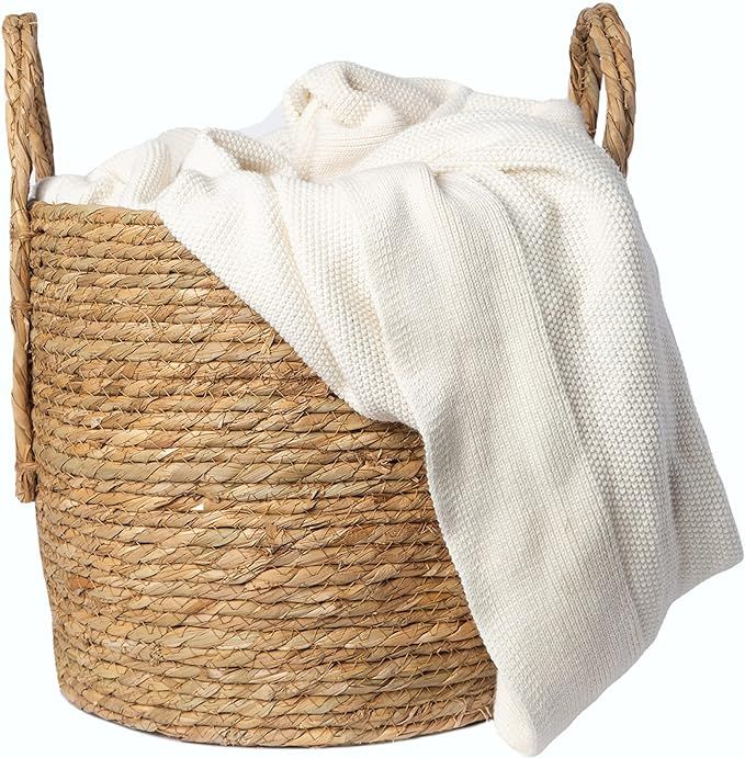 Decorative Baskets for storage. Handcrafted basket planter. Natural rope wicker basket with handl... | Amazon (US)