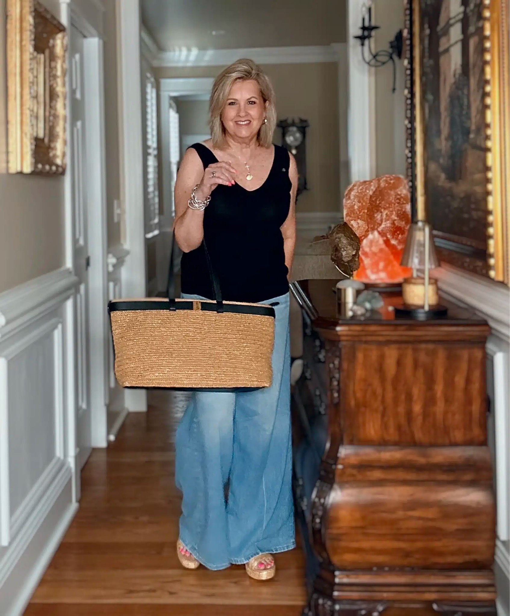 Another great casual outfit for Summer! This outfit would be great for date night, shopping or vacation. My top is a size medium and my jeans are a size large, but I needed a medium.

#LTKOver40 #LTKootd #LTKMidsize