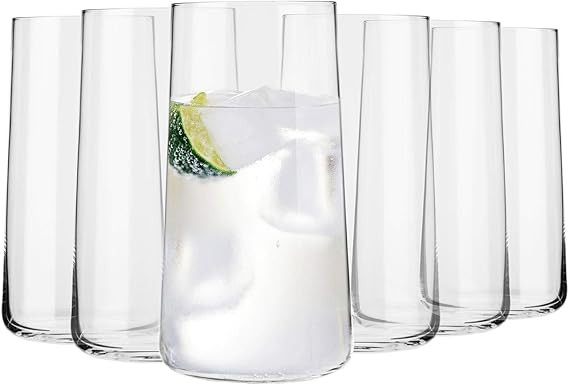 Krosno Tall Water Glasses, Set of 6, 18.3 oz, Avant-Garde Collection, Lightweight Crystal Glass, ... | Amazon (US)