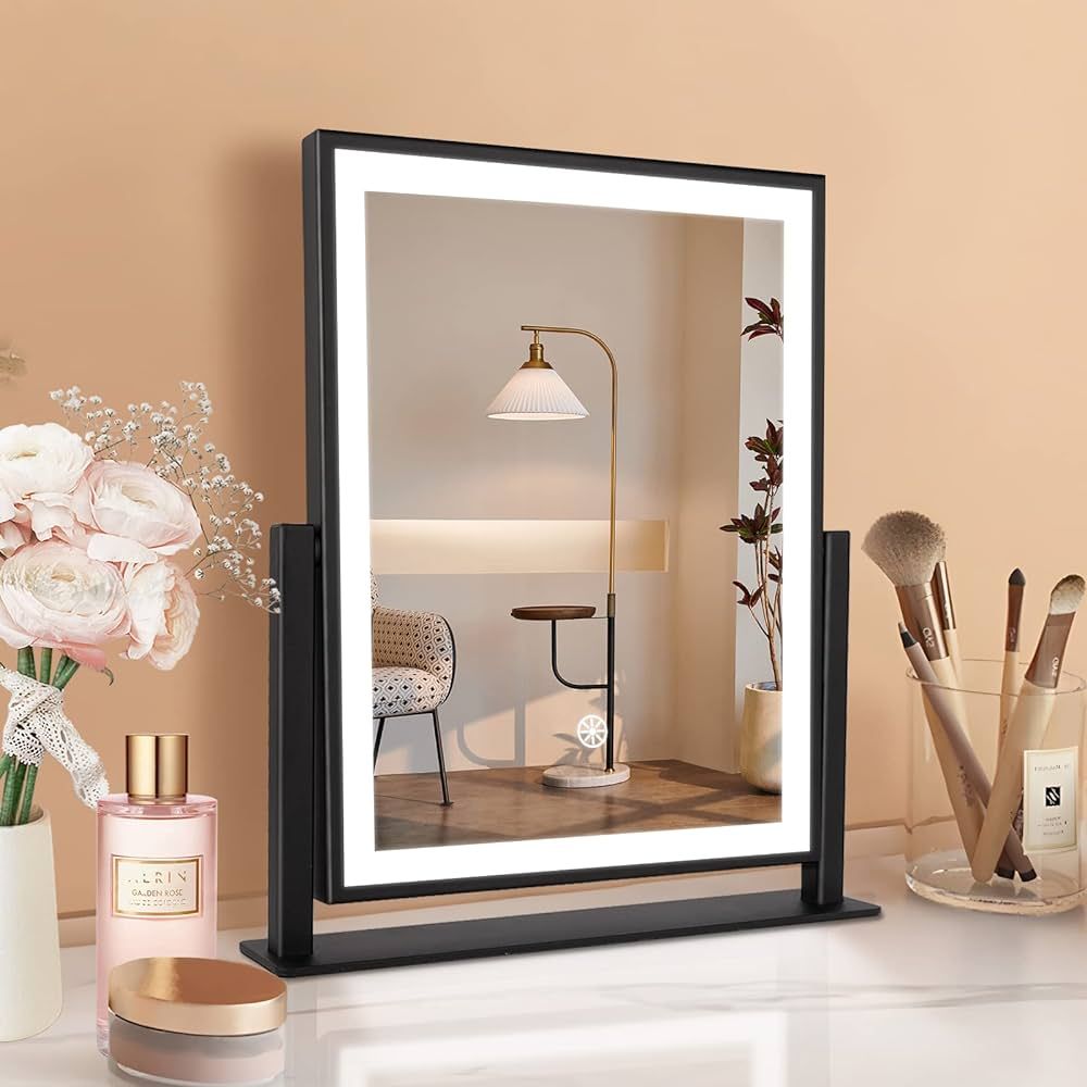 Vanity Mirror with Lights, Tabletop Lighted Makeup Mirror with 102 LED Lights, Smart Touch Contro... | Amazon (US)