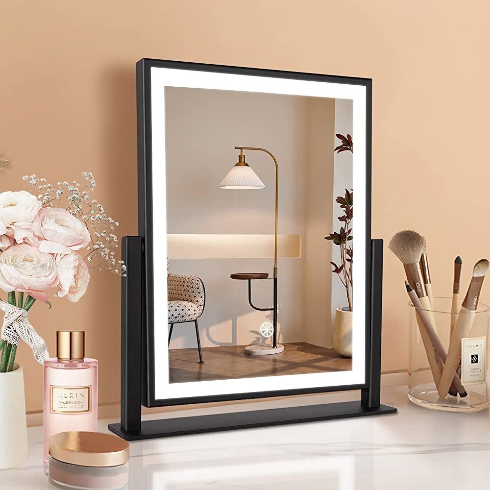 Vanity Mirror with Lights, Tabletop Lighted Makeup Mirror with 102 LED Lights, Smart Touch Contro... | Amazon (US)