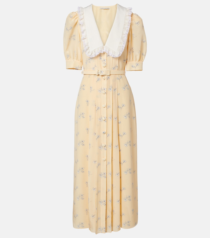 Alessandra Rich Lace-trimmed floral silk shirt dress | Mytheresa (UK)