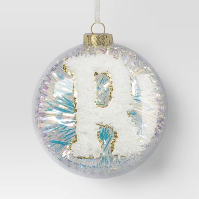 Christmas Monogram Plastic Tinsel Ball R - Wondershop™ | Target