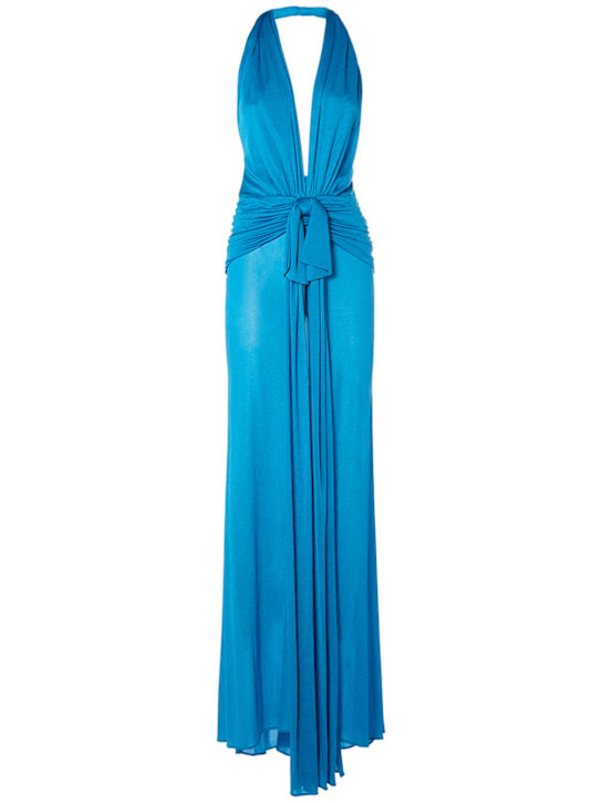 Drapiertes, langes Kleid aus Viskose | Luisaviaroma