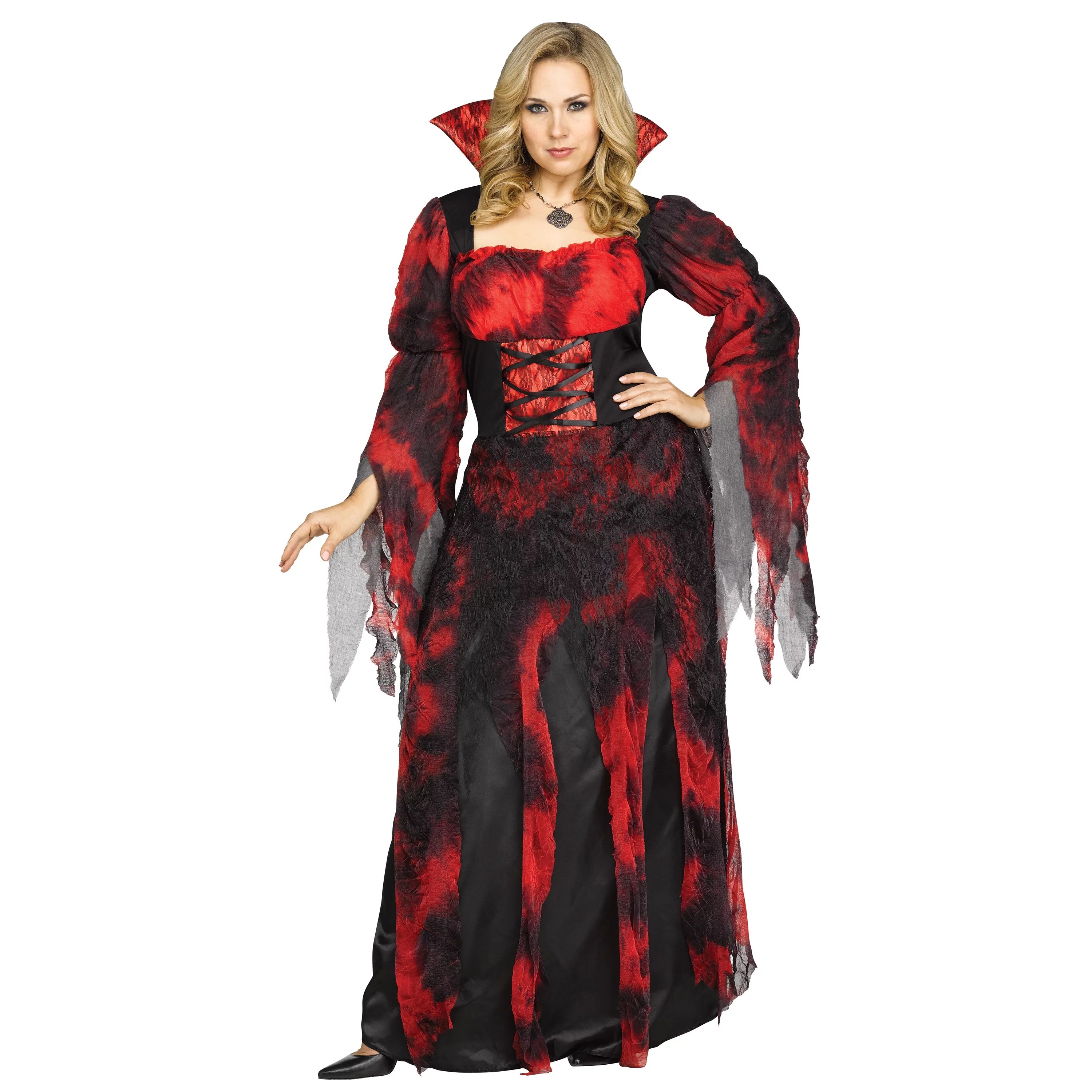 Halloween Womens Contessa Vampire Scary Costume, by Way to Celebrate, Size L | Walmart (US)