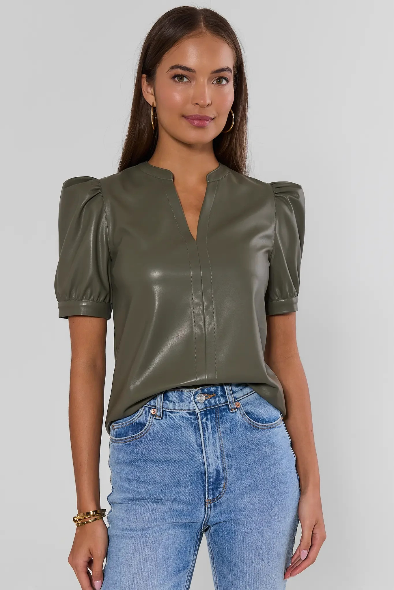 Ariana Burgundy Split Neck Top | Avara