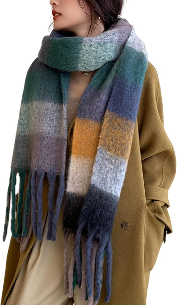 Wander Agio Winter Women Warm Scarf Long Shawl Large Scarves Cold Weather Thick Blanket Scarfs Co... | Amazon (US)