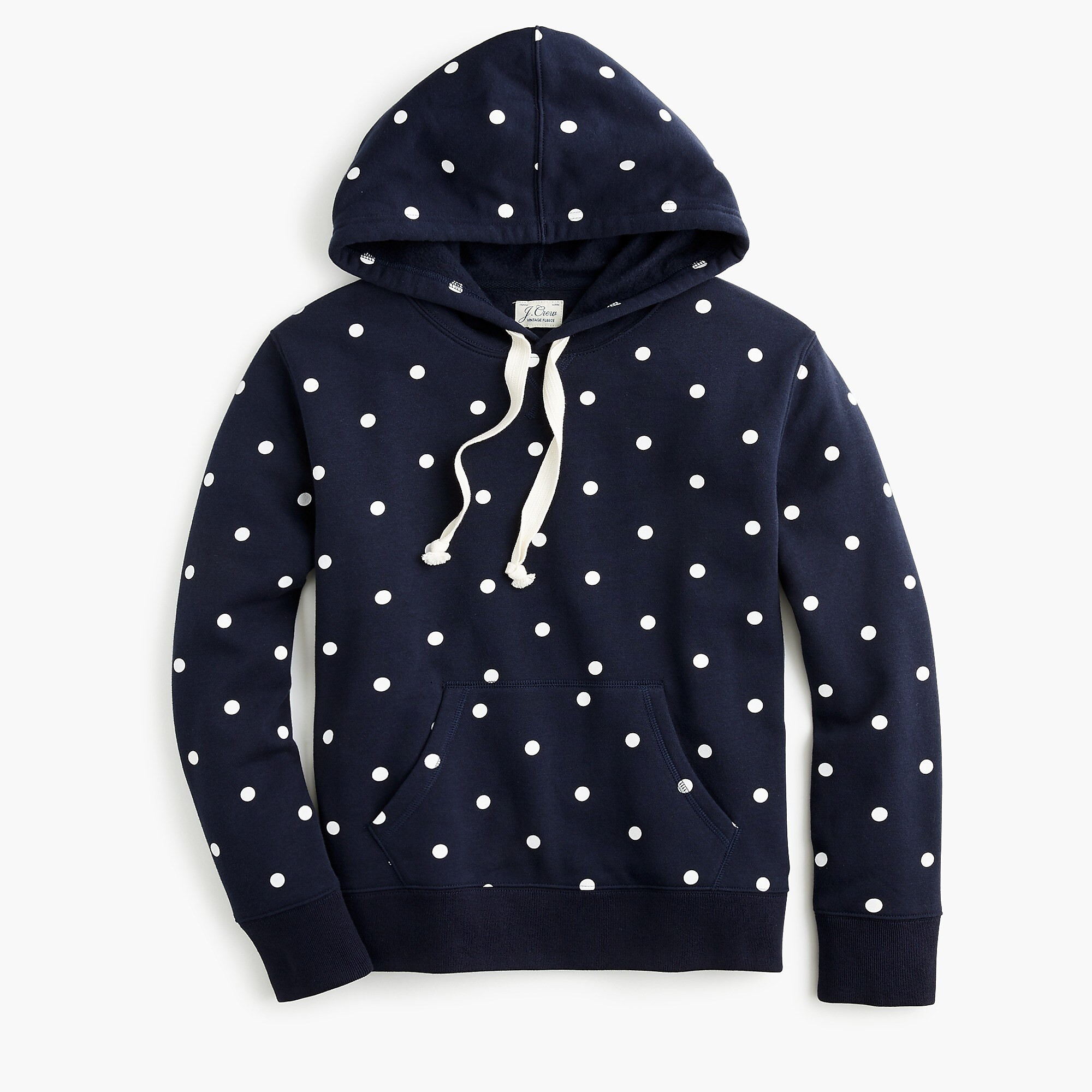 Fleece pullover hoodie in polka dot | J. Crew US