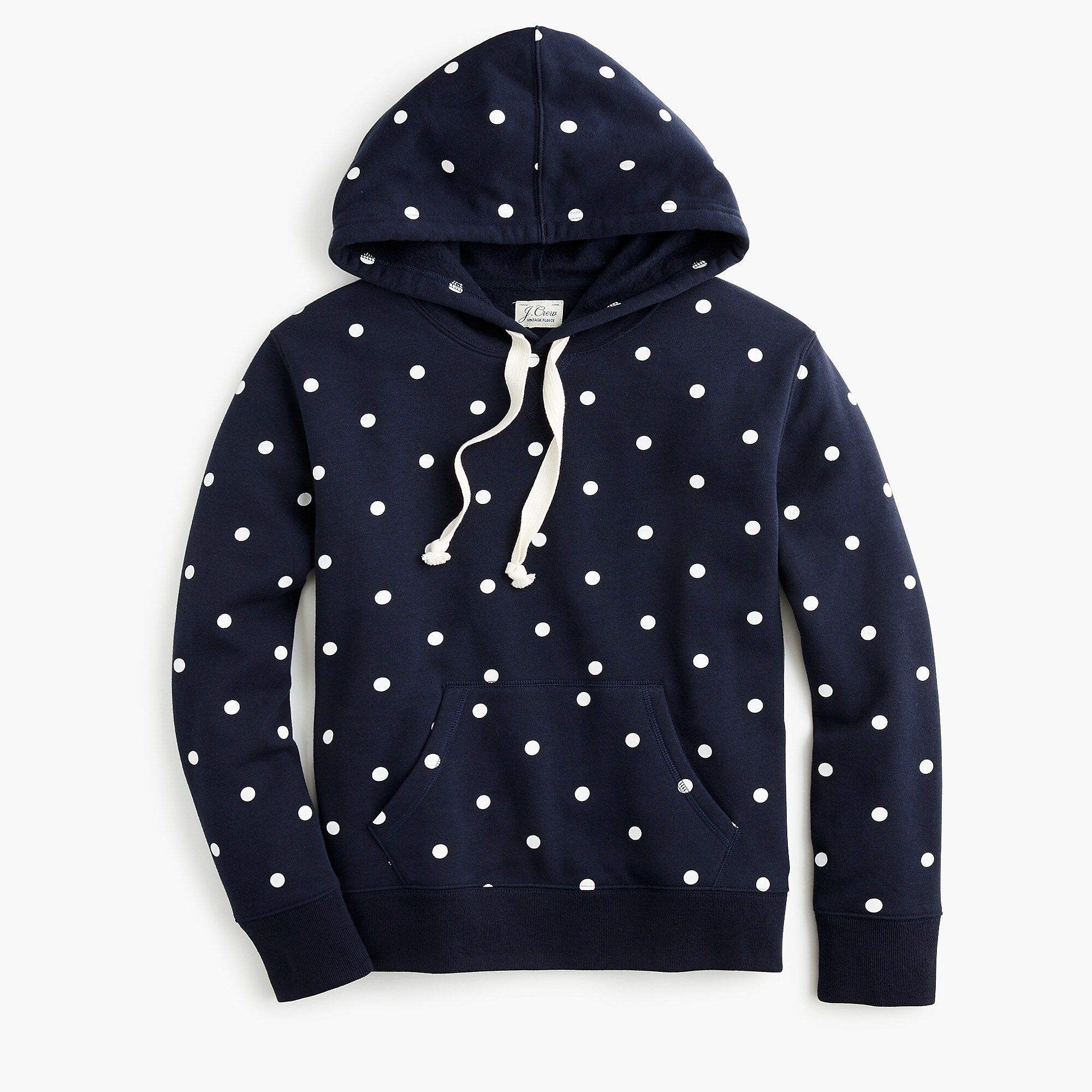 Fleece pullover hoodie in polka dot | J.Crew US