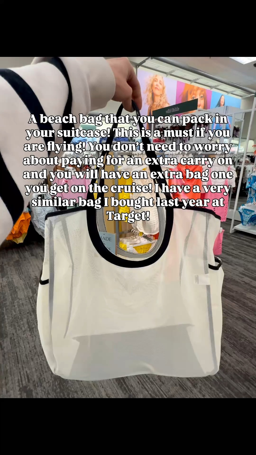A packable beach bag is a must if you are going on a cruise vacation! I have a similar bag that I bought at target last year! ￼

#LTKTravel #LTKSaleAlert #LTKSeasonal