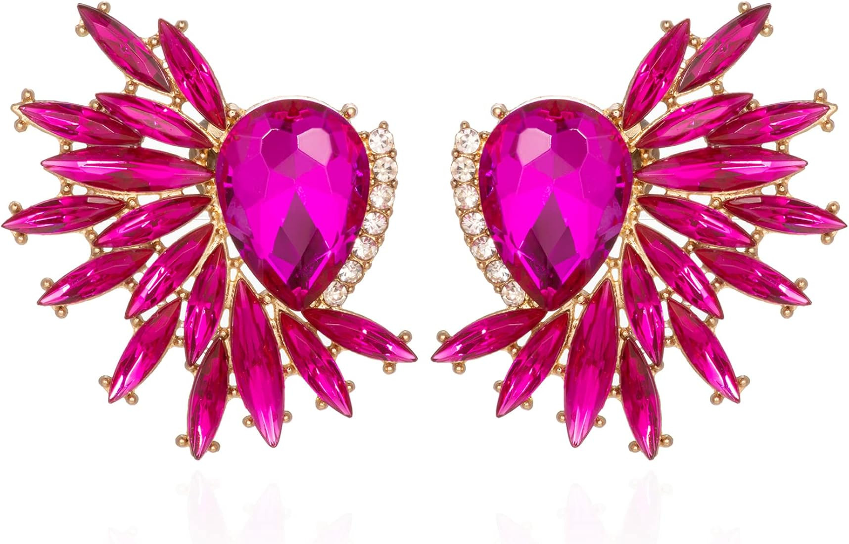 TRWWELL Vintage Rhinestone Statement Earrings Retro Fancy Big Crystal Cluster Drop Dangle Earring... | Amazon (US)