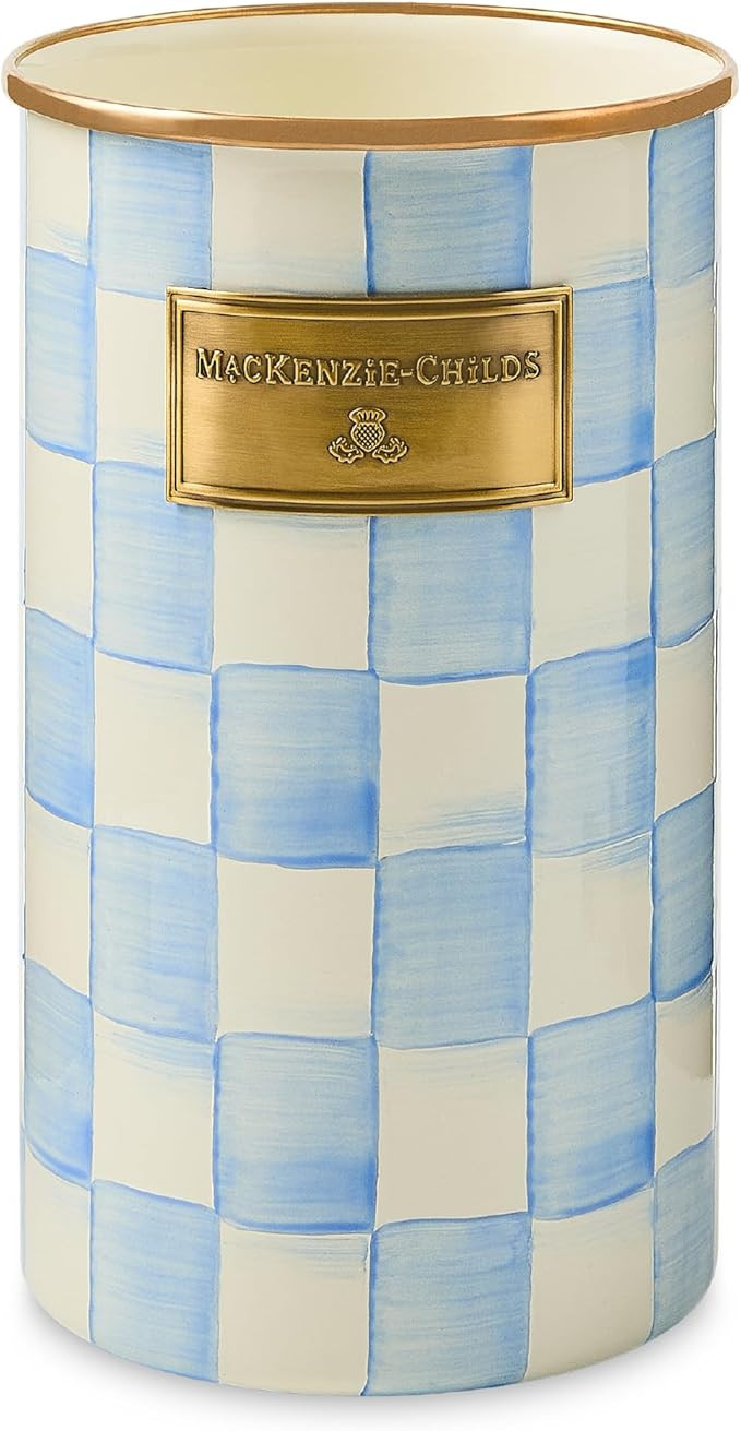 MACKENZIE-CHILDS Enamel Utensil Holder, Stylish Kitchen Countertop Organizer, Light-Blue-and-Whit... | Amazon (US)