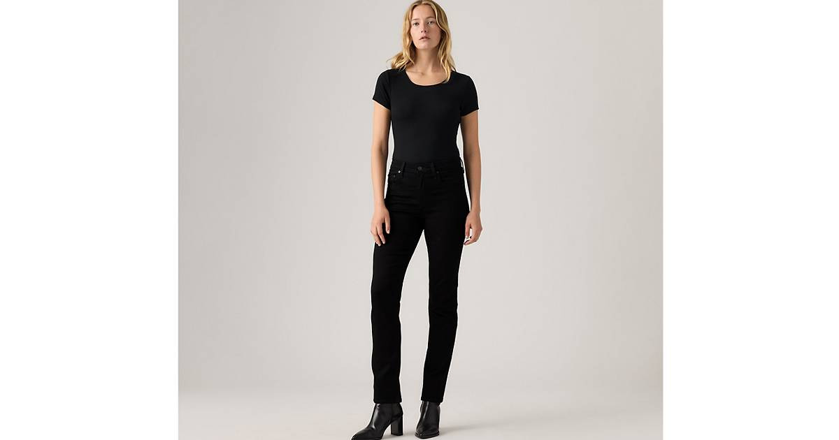724 High Rise Slim Straight Women's Jeans - Black | Levi's® US | LEVI'S (US)