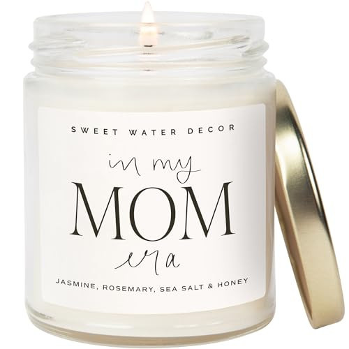 Sweet Water Decor in My Mom Era Candle - Jasmine, Rosemary, Sea Salt, and Honey Scented Candle - 9 oz Soy Candle in Clear Jar with 40+ Hours Burn Time - Mother's Day Gifts for Mom | Amazon (US)