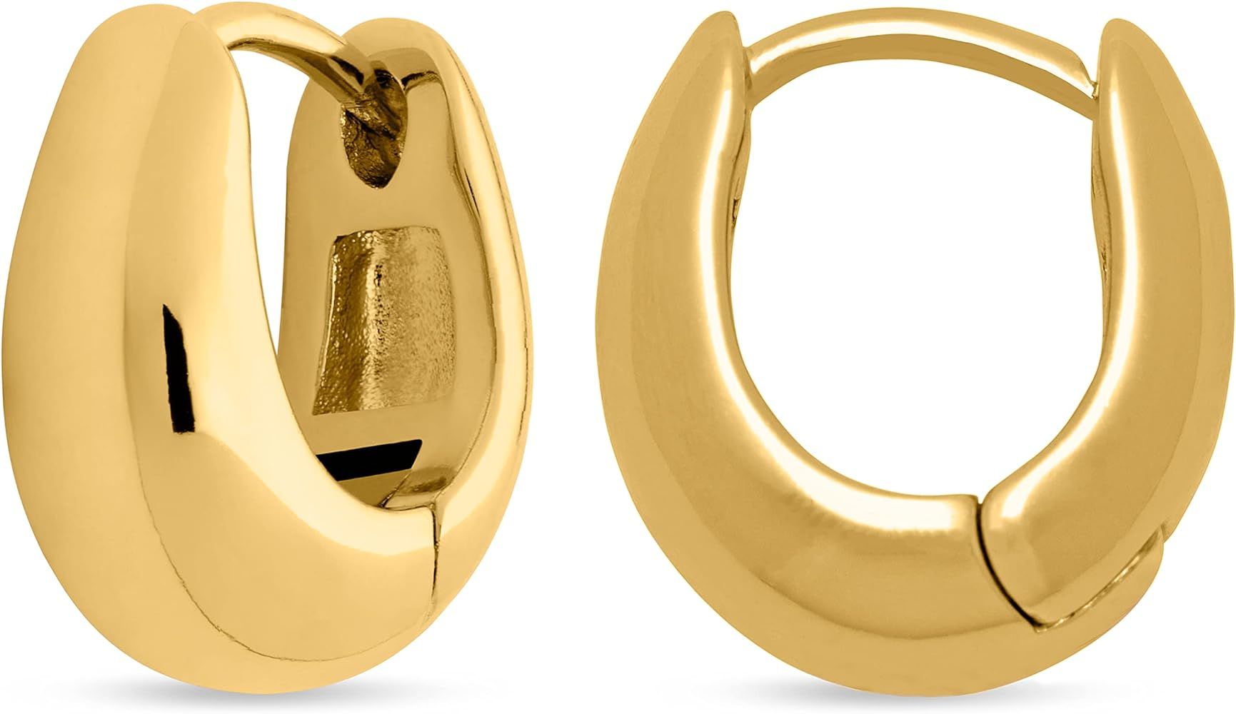 MILLA 14k Gold Huggie Earrings or Sterling Silver Huggie Earrings for Women Multipack & Individuals  | Amazon (US)