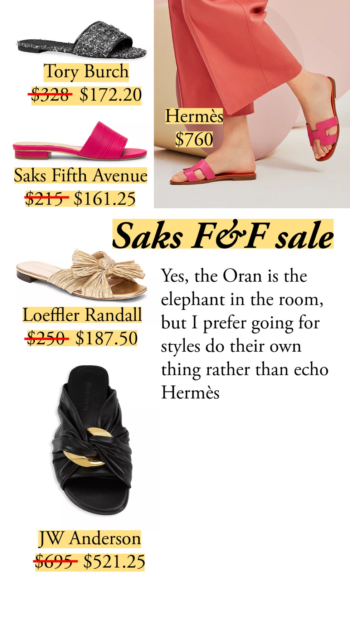 Yes, the Oran is the elephant in the room, but I prefer going for styles that do their own thing rather than echo Hermès. 

Here are picks from the Saks friends and family sale!

#LTKshoecrush #LTKSeasonal #LTKsalealert