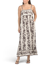 Linen Blend Printed Maxi Dress | Casual Dresses  | Marshalls | Marshalls