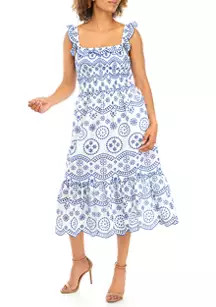 Women's Sleeveless Square Neck Printed Dress | Belk