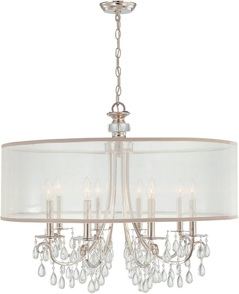 Crystorama 5628-CH Crystal Accents Eight Light Chandeliers from Hampton collection in Chrome, Pol... | Amazon (US)