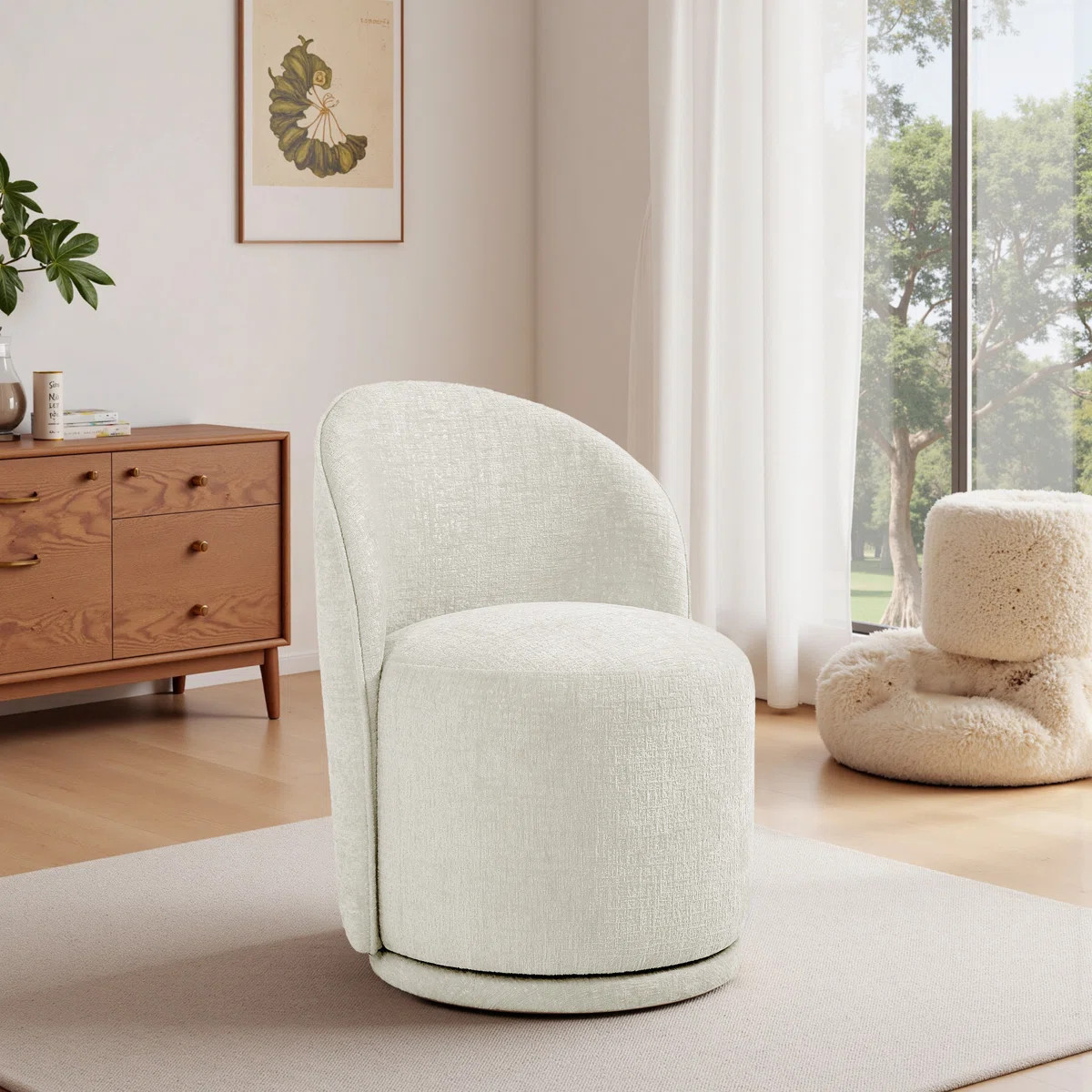 Pia Ricco Upholstered Modern Barrel Swivel Side Dining Chair & Reviews | Wayfair | Wayfair North America